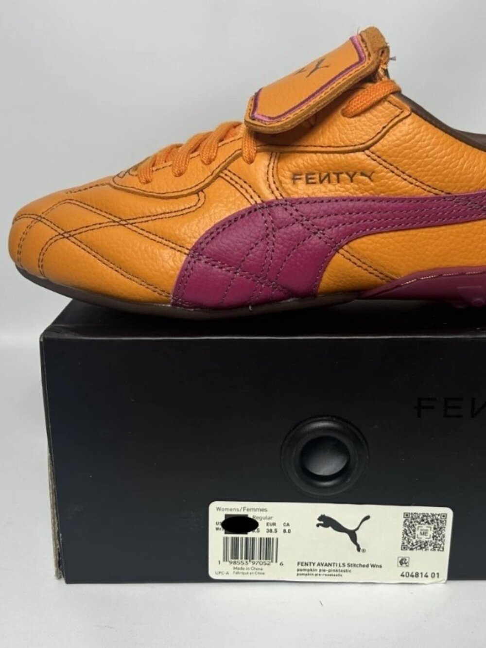 Rihanna Fenty Puma Lux Leather Shoe Autumn Pumpkin/Fuschia Pink size 6-7.5us NEW